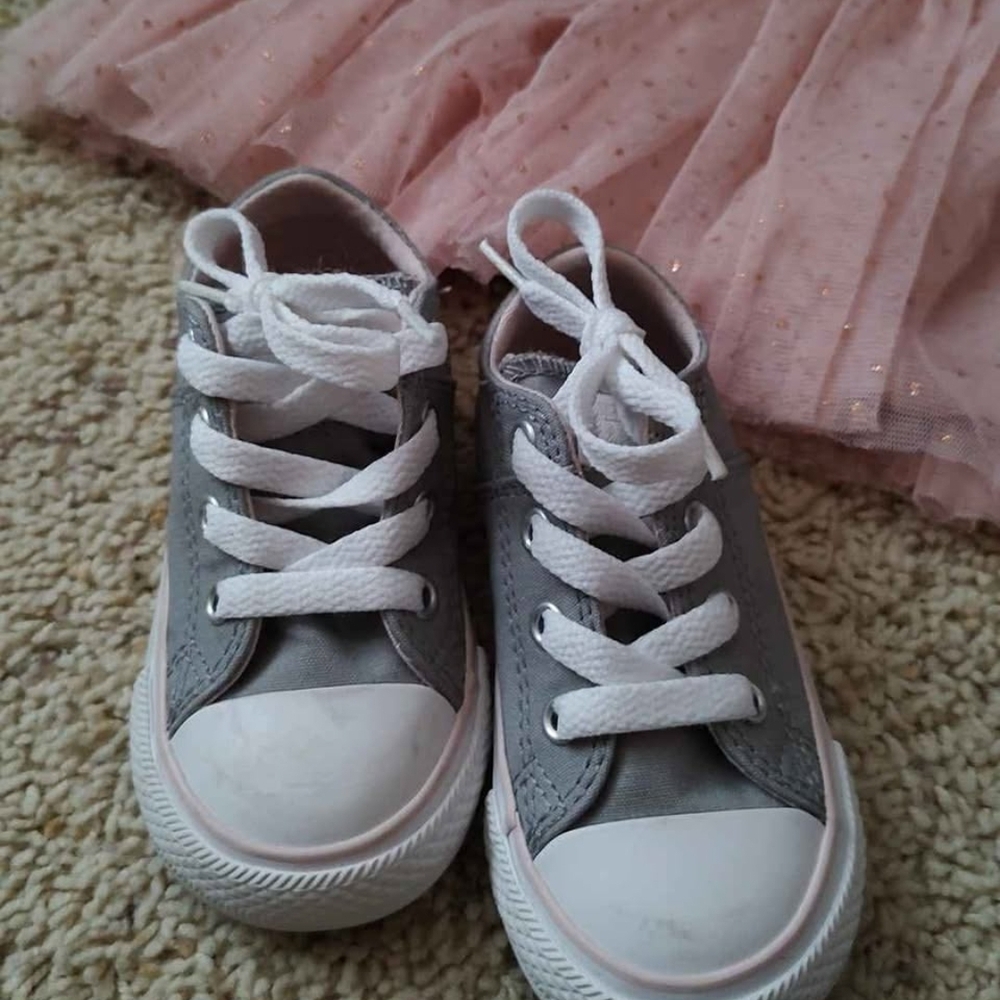 Converse Gray and White Kids Sneakers